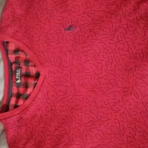 Polo by Ralph Lauren v-neck sweater small red and black